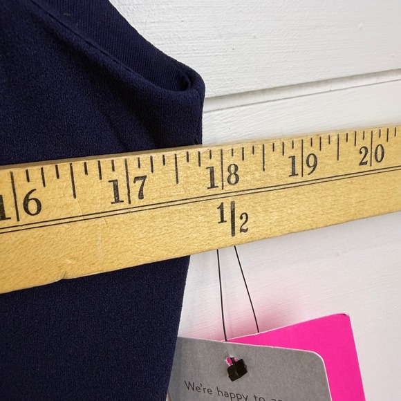 NEW Betsey Johnson Navy Ruffle Hem Sheath MIDI Dress Women 6 FLOUNCE FEMININE - Picture 11 of 14